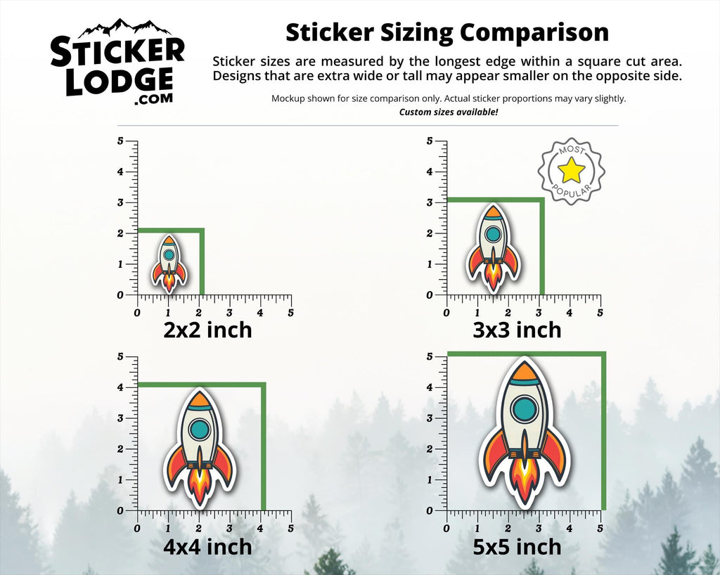 Retro Rocket Vinyl Sticker
