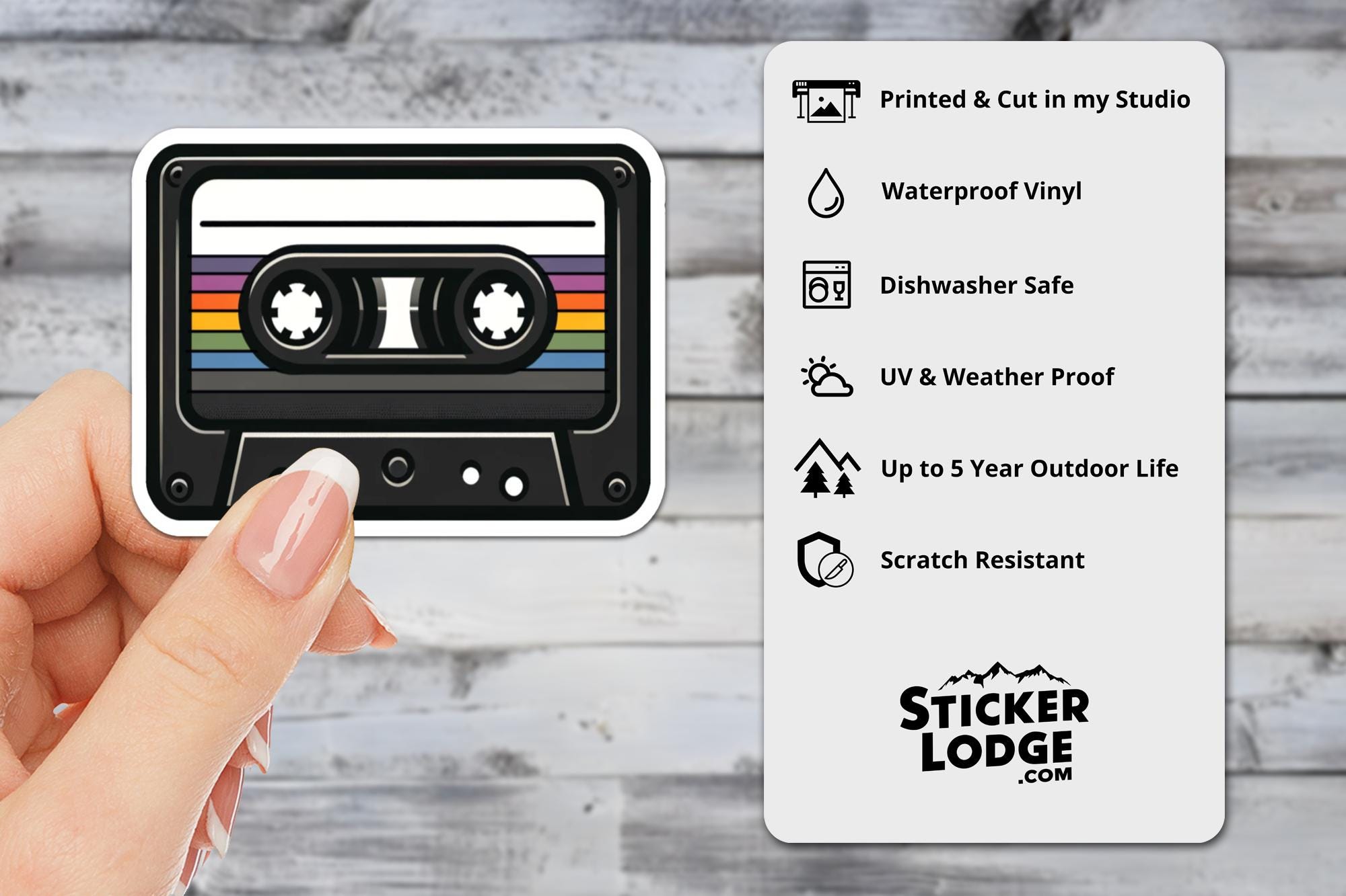 Retro Cassette Tape Vinyl Sticker