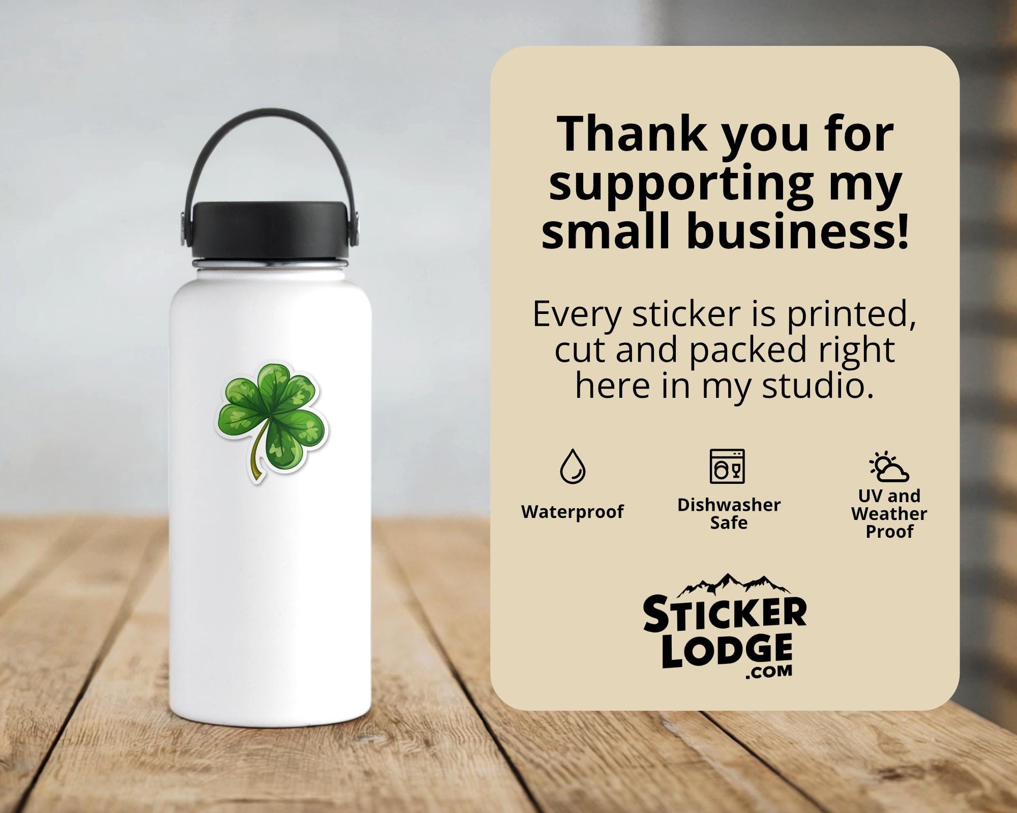 Lucky Shamrock Vinyl Sticker