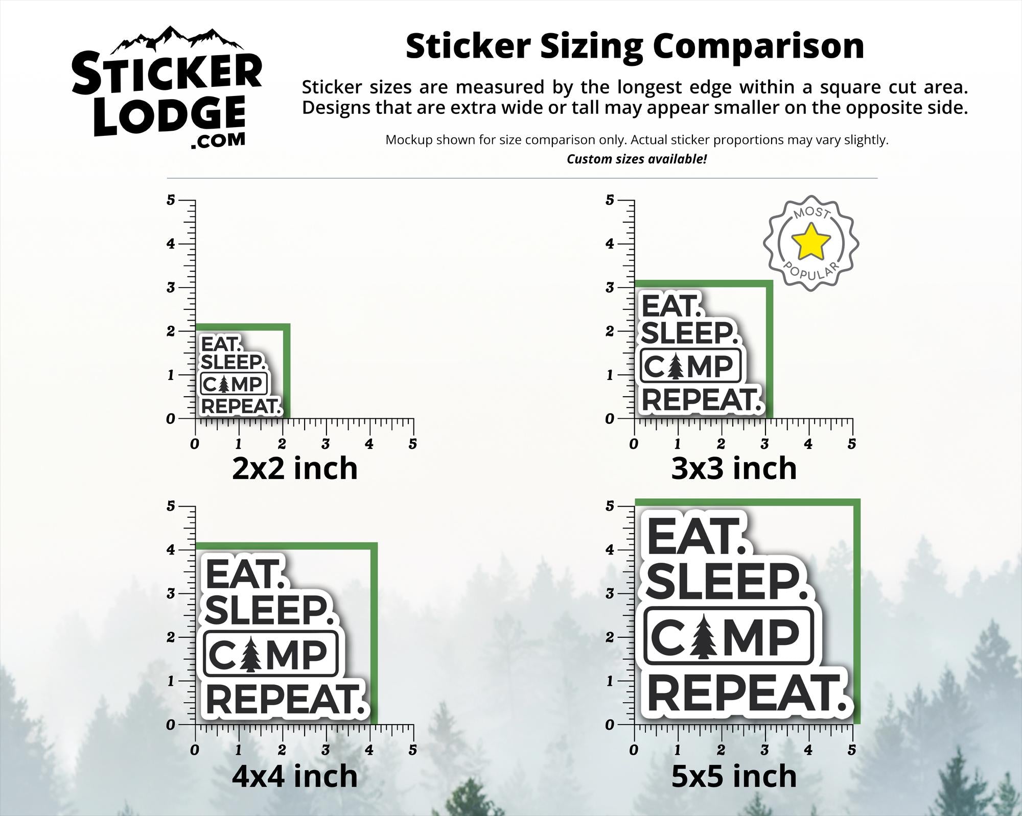 Eat Sleep Camp Repeat Vinyl Sticker