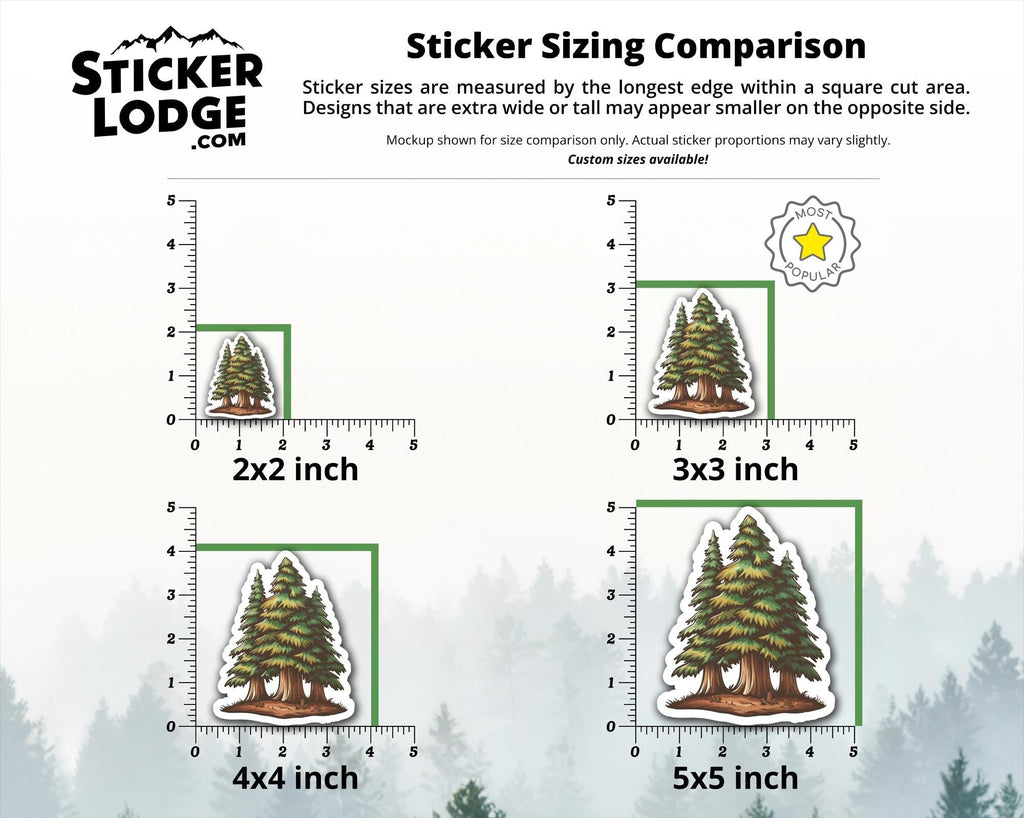 Trio of Redwood Trees Vinyl Sticker