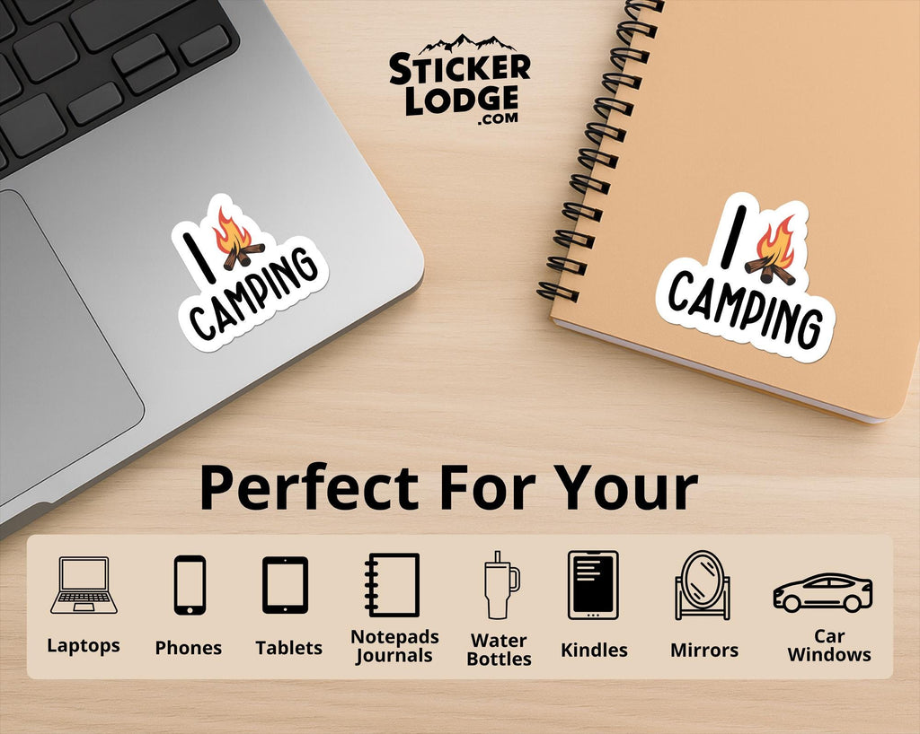 I Love Camping Vinyl Sticker
