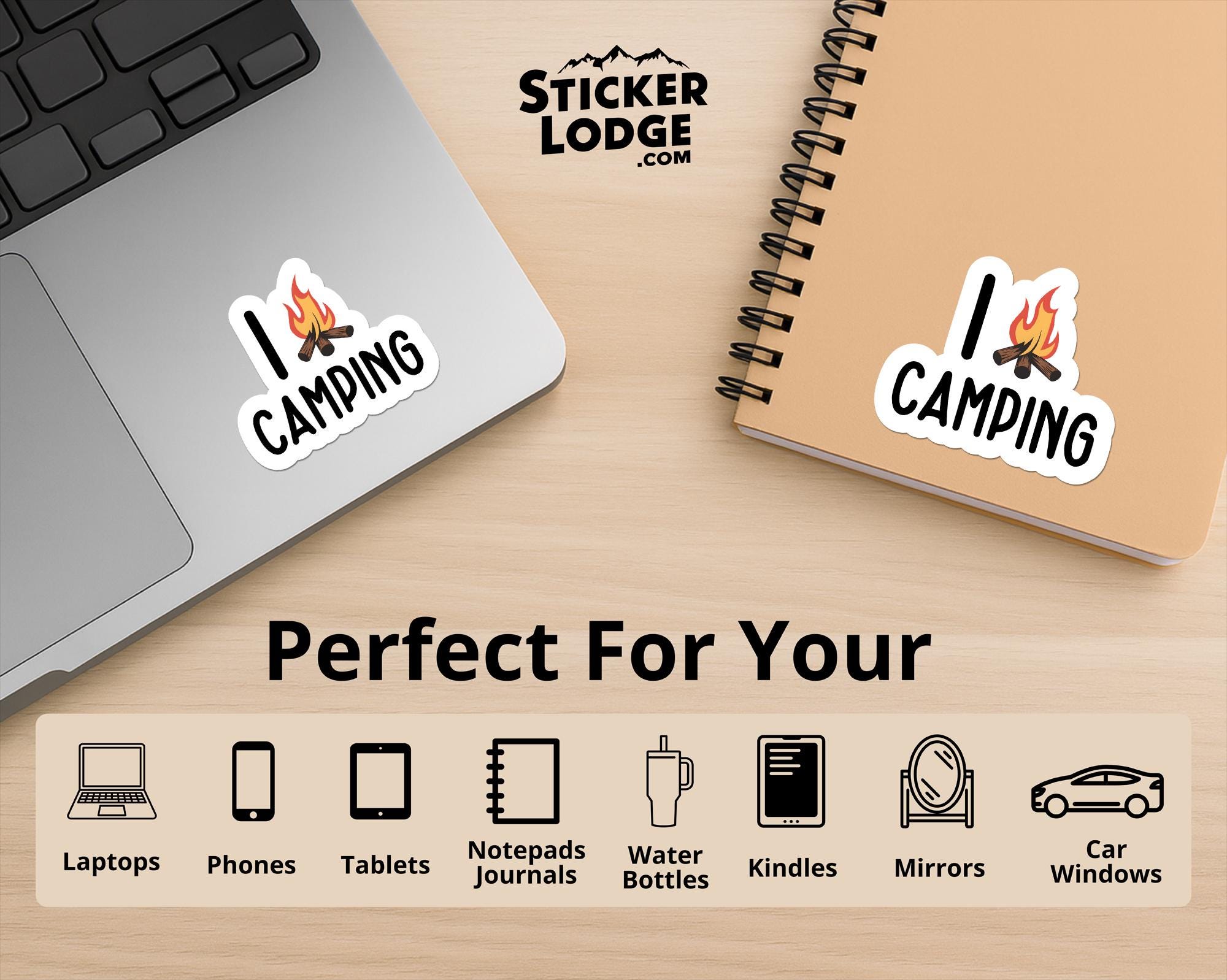 I Love Camping Vinyl Sticker