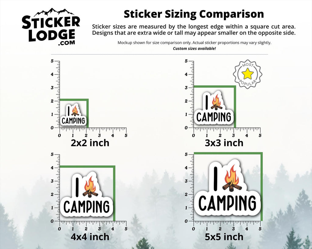 I Love Camping Vinyl Sticker
