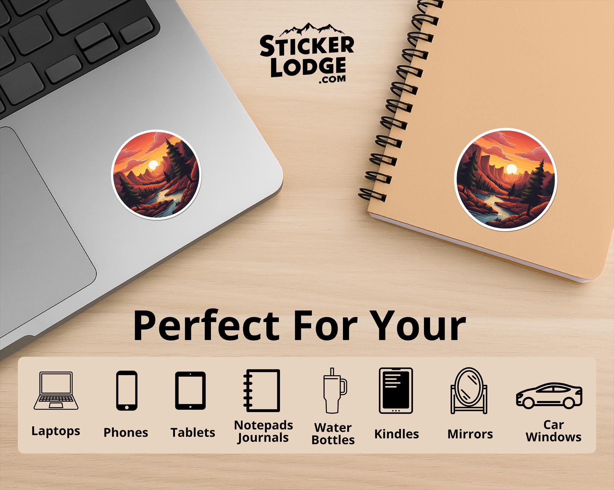 Sunset Mountains Vinyl Sticker
