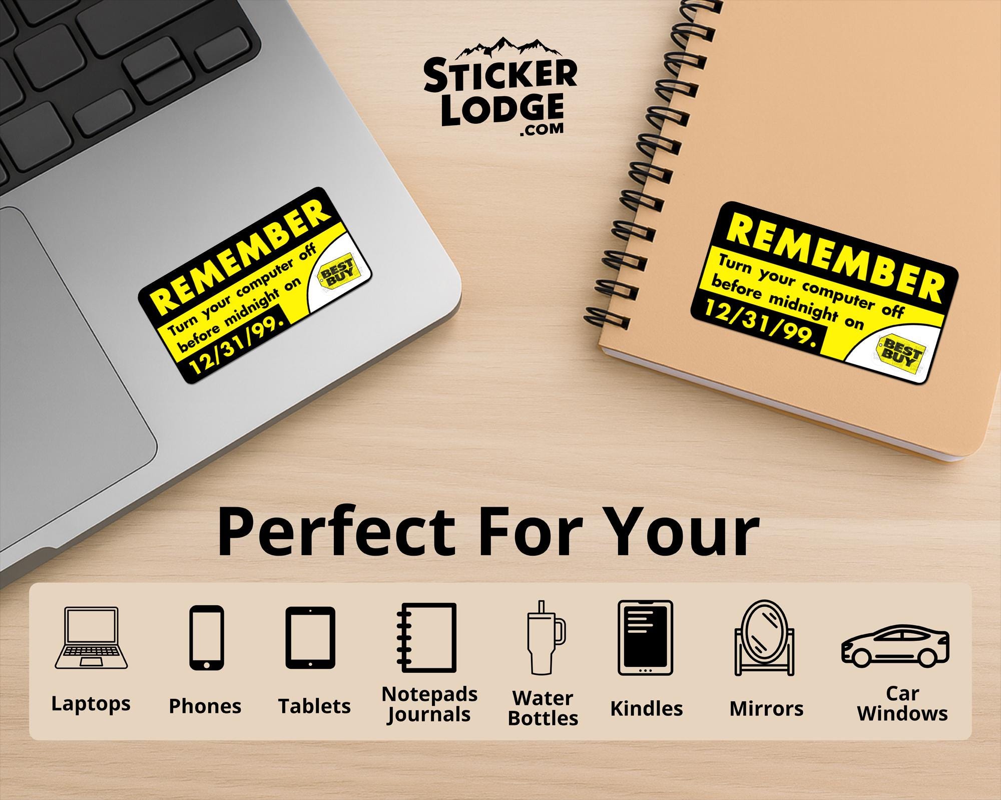Remember Y2K Turn Off Computer Matte Vinyl Sticker