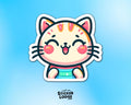 Happy Cat Kawaii Vinyl Sticker