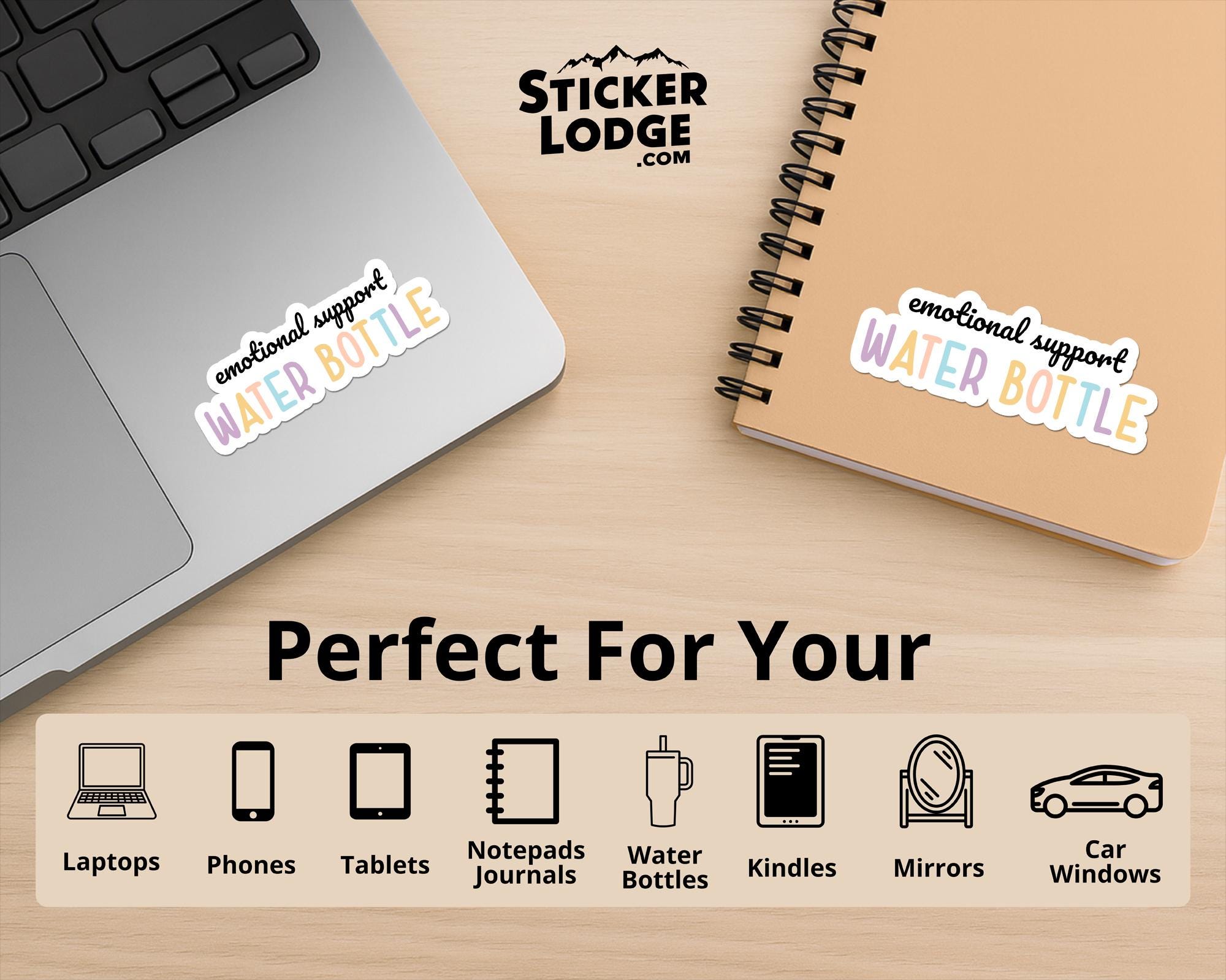 Emotional Support Water Bottle Vinyl Sticker