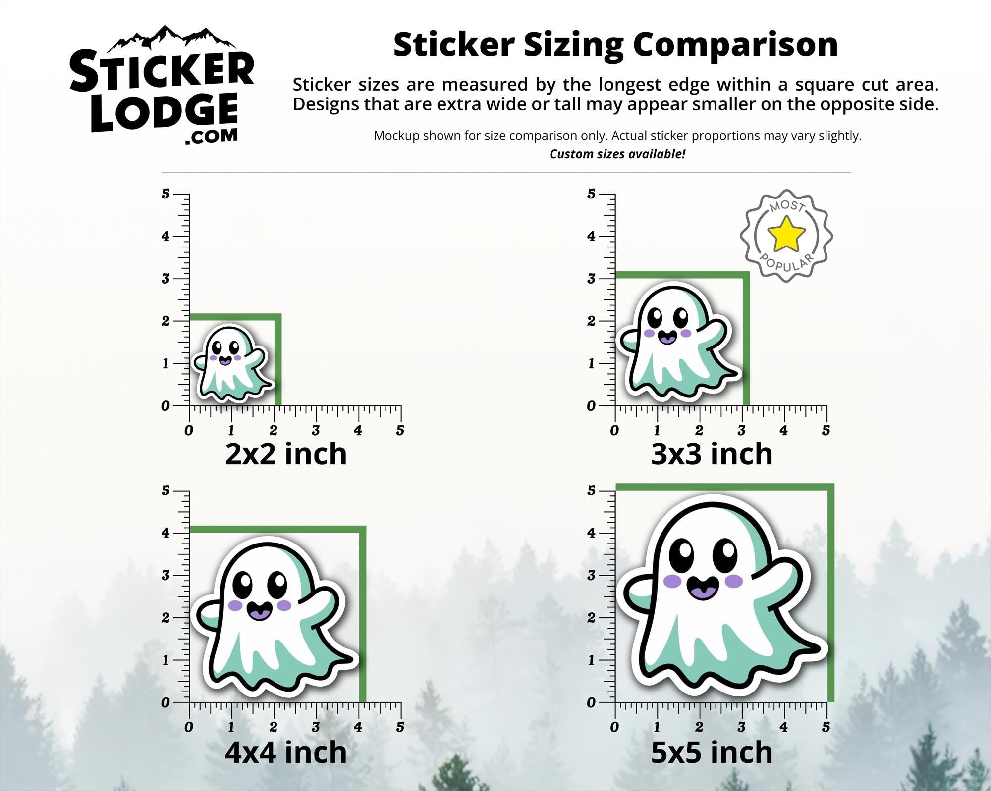 Halloween Kawaii Ghost Vinyl Sticker