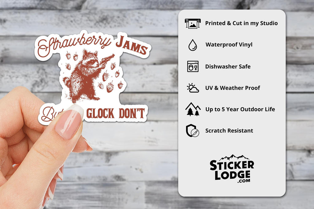 Strawberry Jams But My Glock Don't Vinyl Sticker