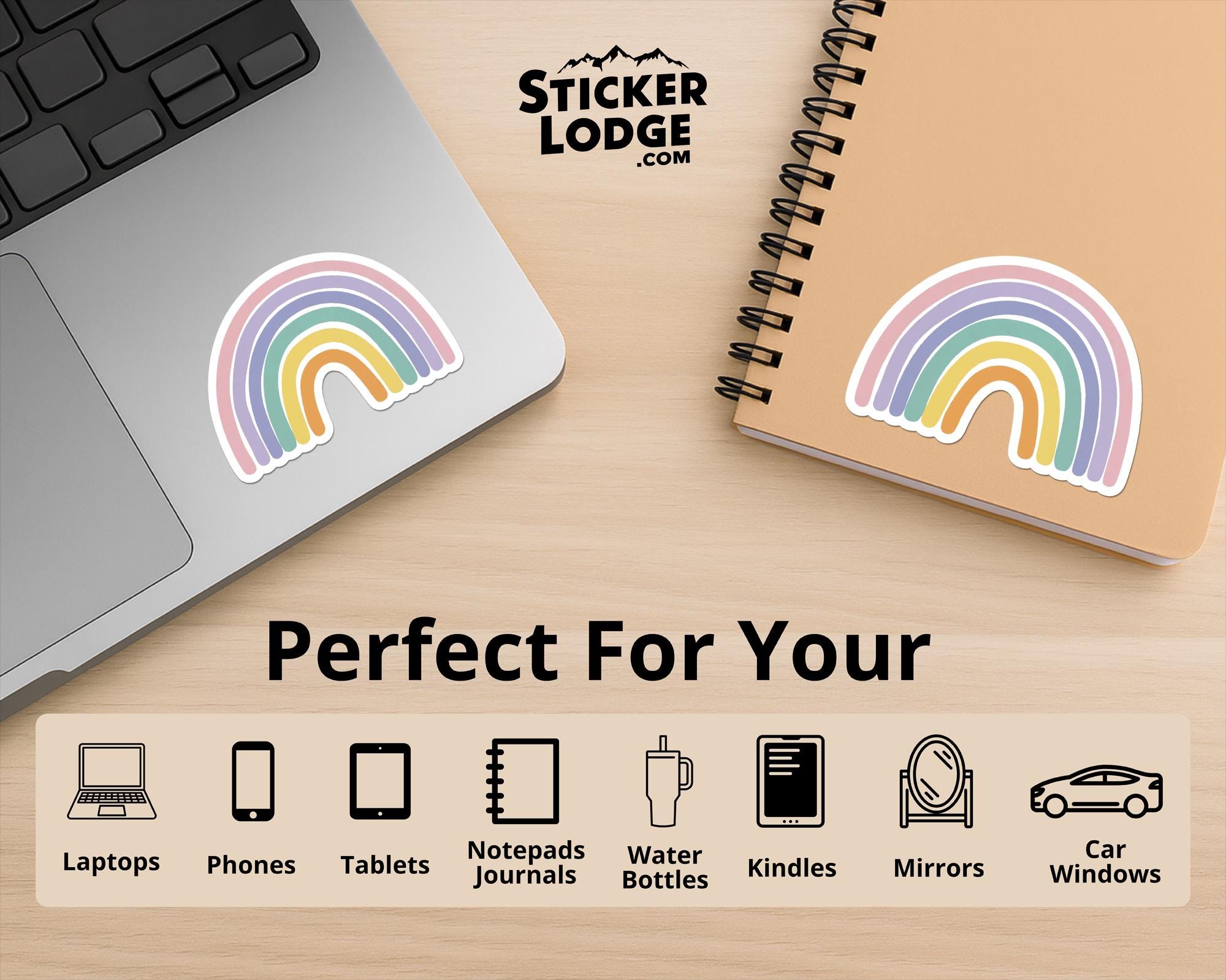 Vibrant Pastel Rainbow Vinyl Sticker