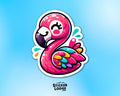 Flamingo Kawaii Style Vinyl Sticker