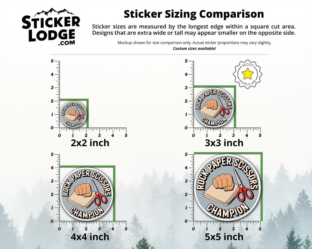 Rock Paper Scissors Champion Vinyl Sticker