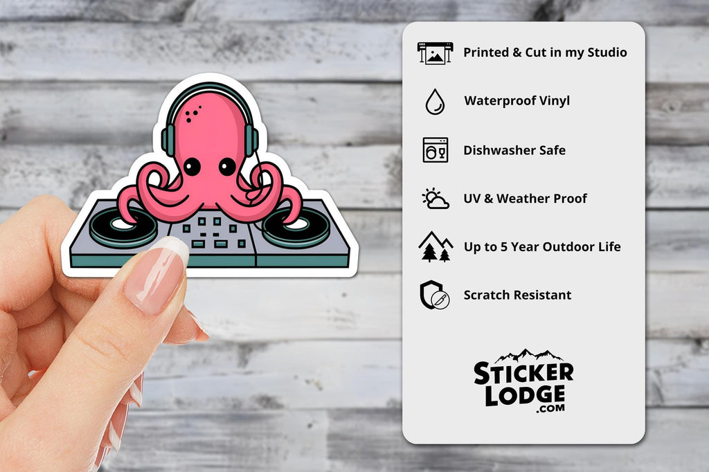 Octopus DJ Vinyl Sticker