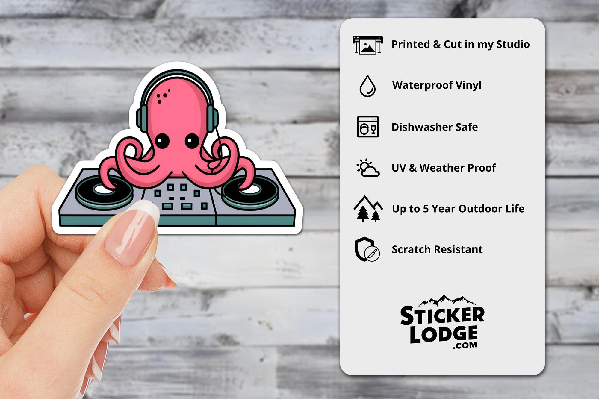 Octopus DJ Vinyl Sticker
