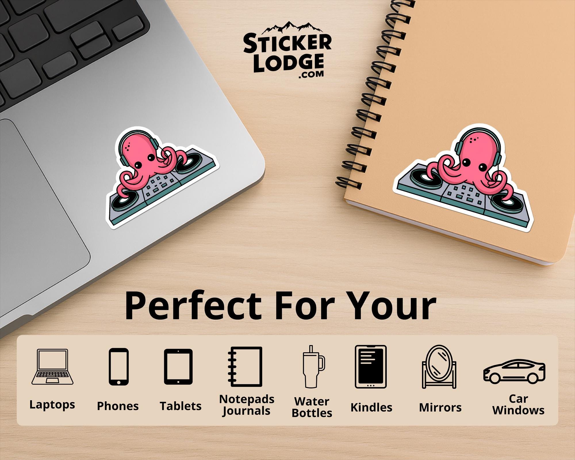 Octopus DJ Vinyl Sticker