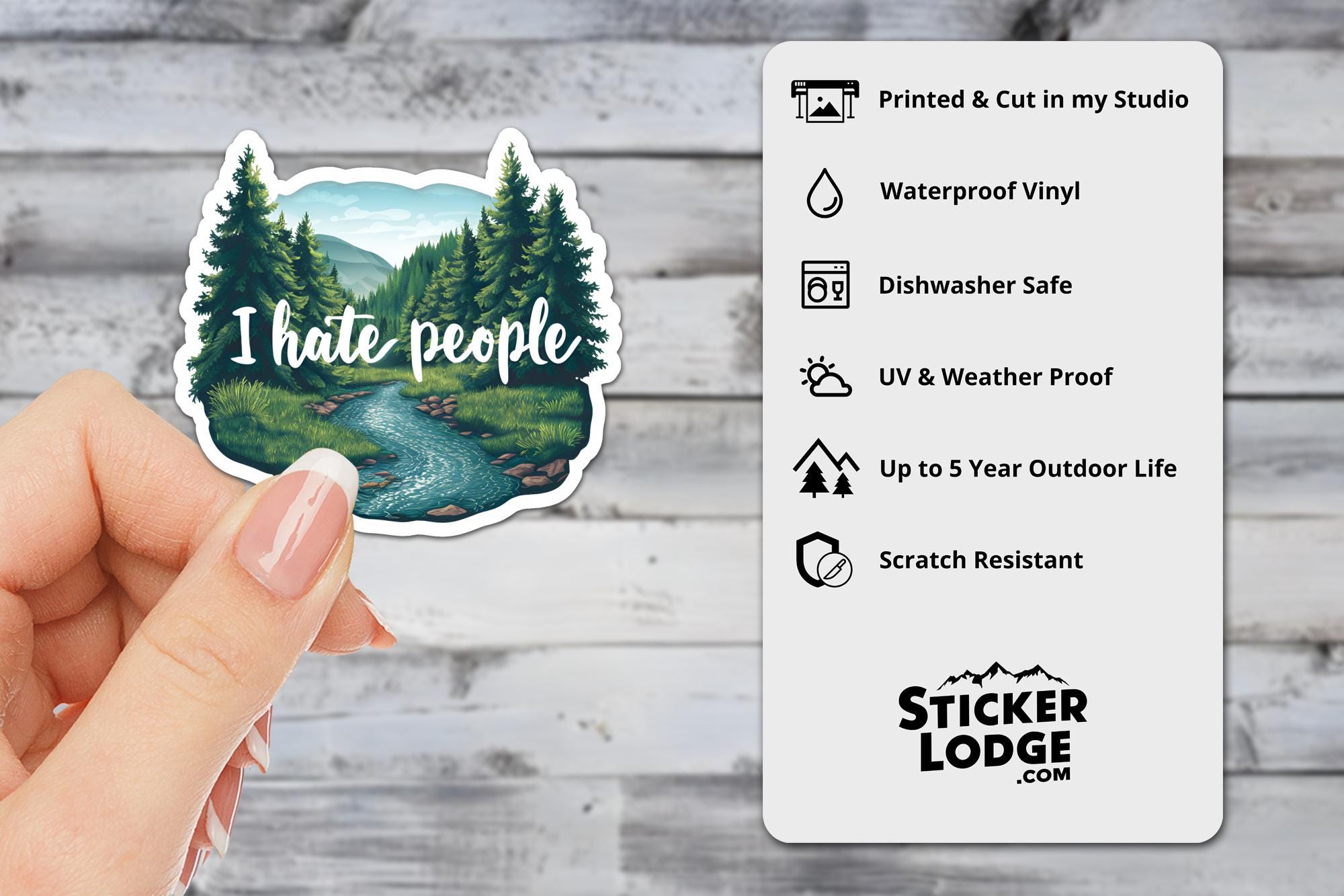 I Hate People Vinyl Sticker