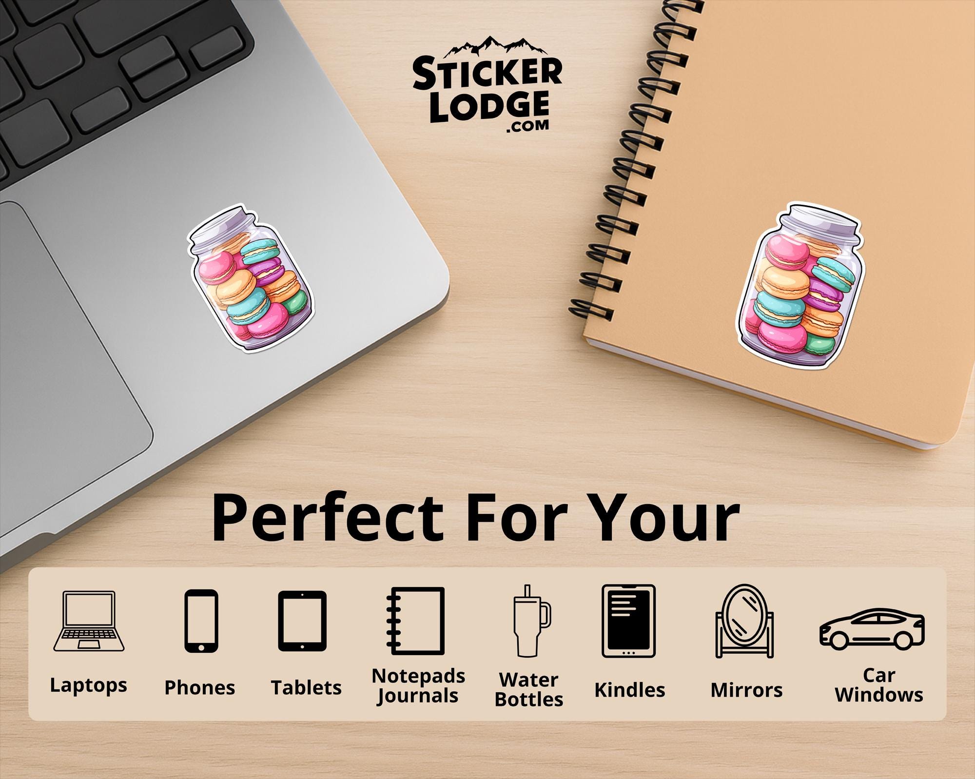 Colorful Macaron Jar Vinyl Sticker