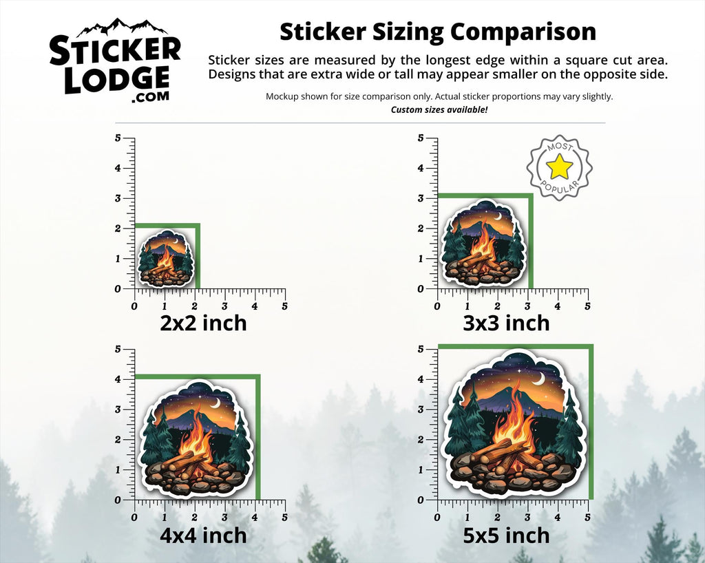 Night Campfire Vinyl Sticker