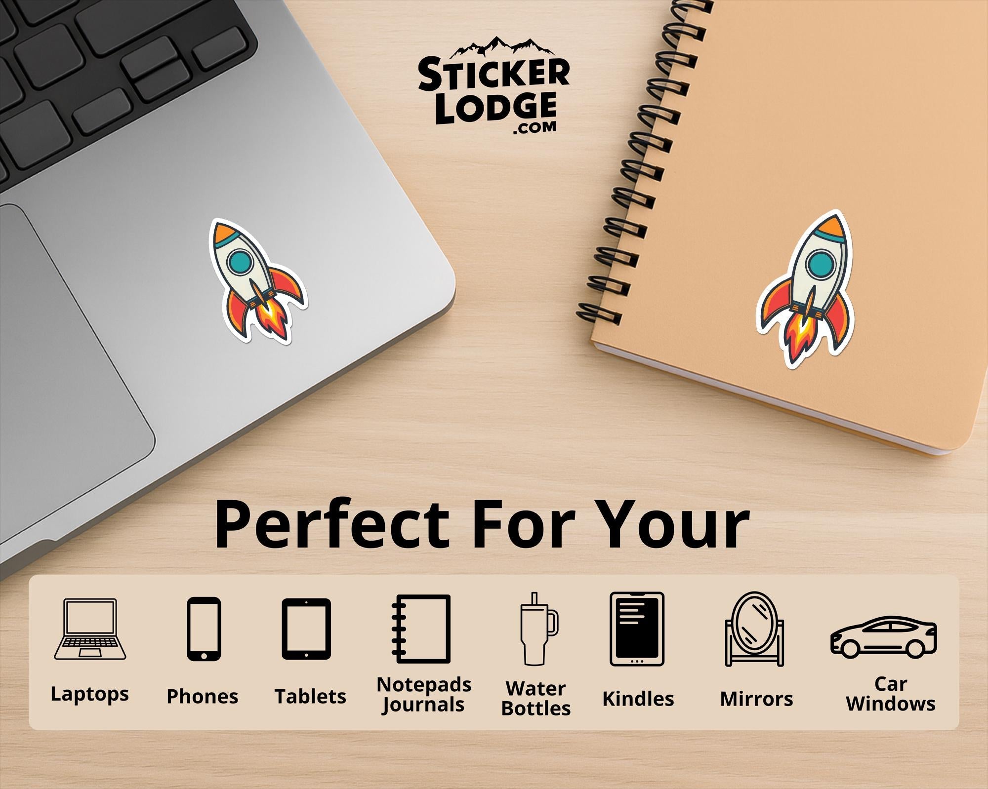Retro Rocket Vinyl Sticker