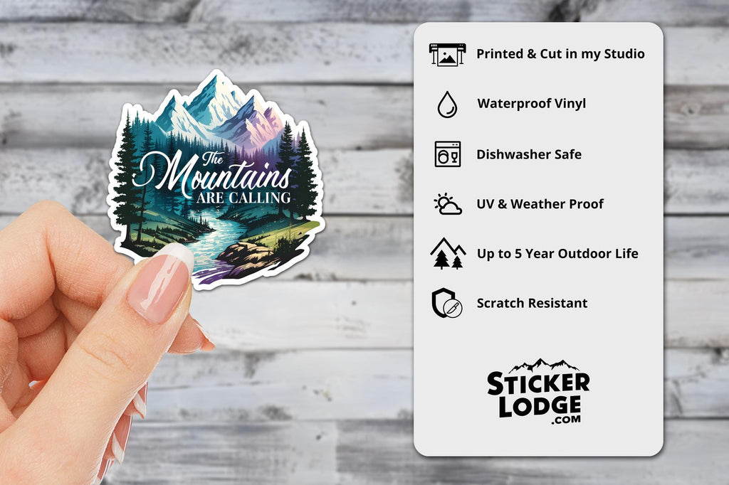 The Mountains are Calling Vinyl Sticker