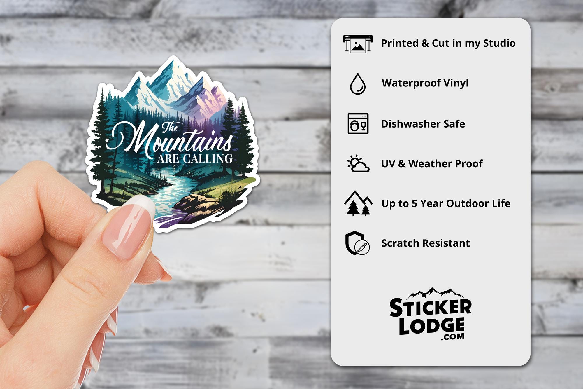 The Mountains are Calling Vinyl Sticker