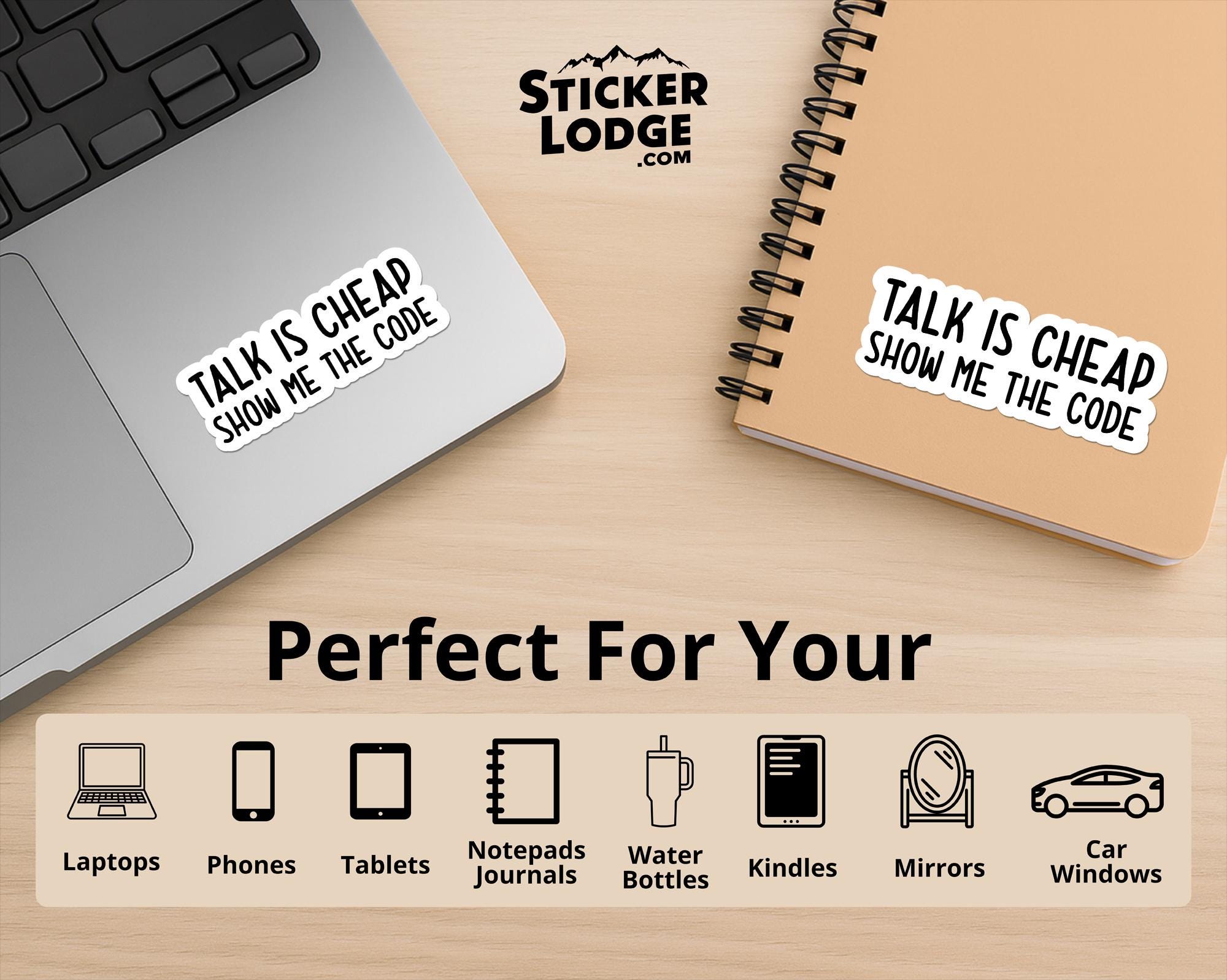 Talk is Cheap, Show Me The Code Vinyl Sticker