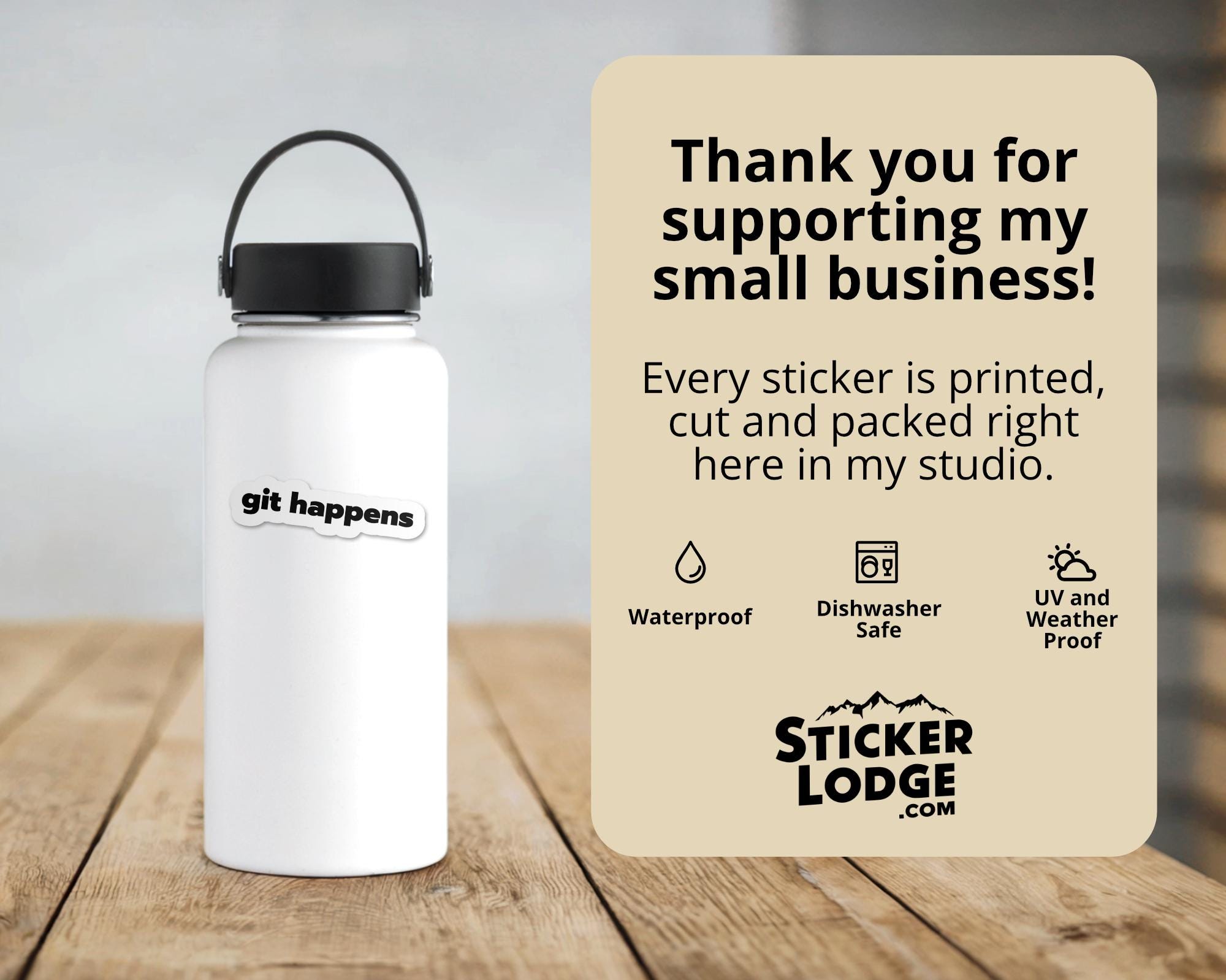 Git Happens Vinyl Sticker