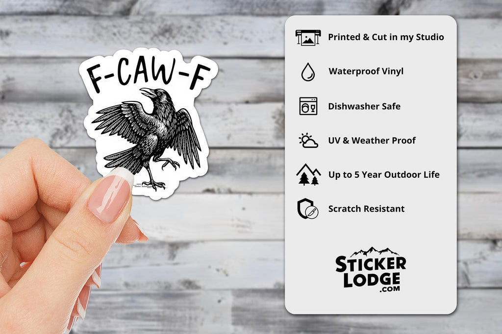 F-Caw-F Crow Vinyl Sticker