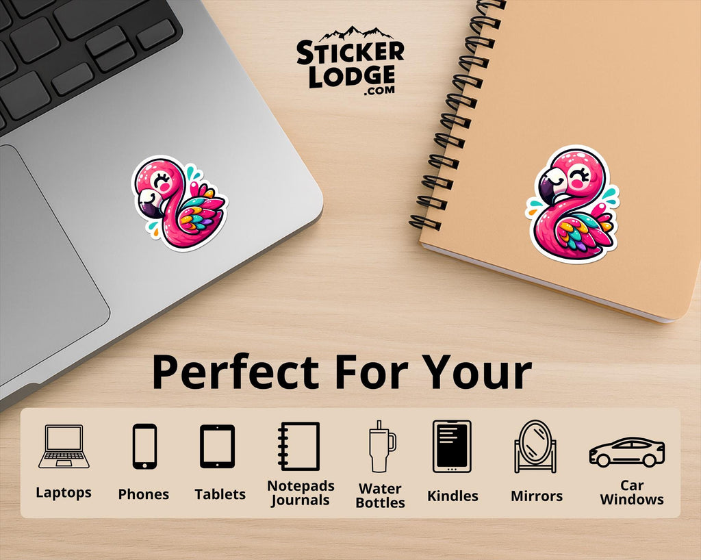Flamingo Kawaii Style Vinyl Sticker