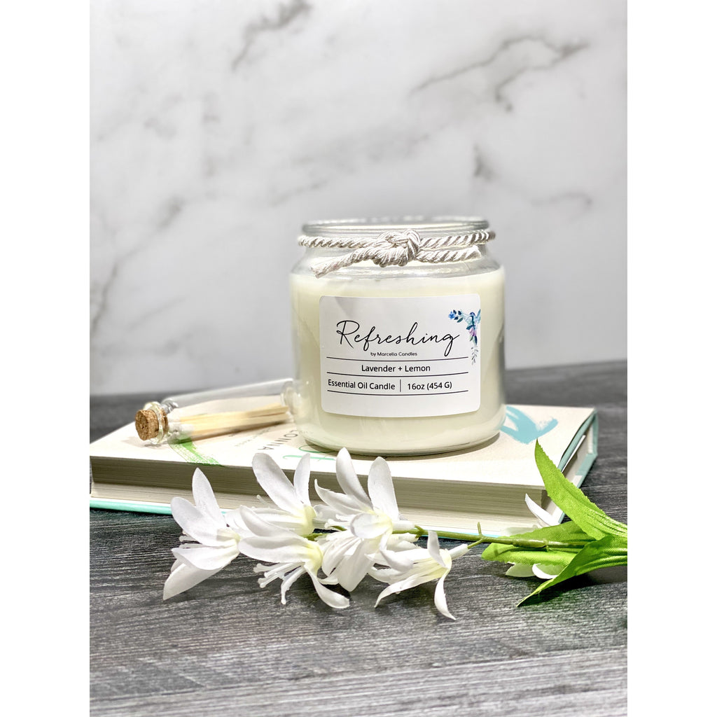 Refreshing Lavender + Lemon Aromatherapy Candle