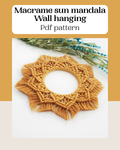 macrame wall hanging pdf pattern, beginner macrame tutorial, DIY macrame step by step, Macrame mandala pattern. macrame circle. English only