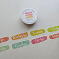 Days of the Week Washi Tape | 15mm x 10m