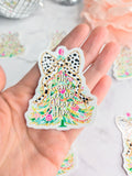 Oh come let's adore Him Christmas tree sticker