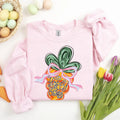 Happy Easter Carrot Coquette Sweatshirts