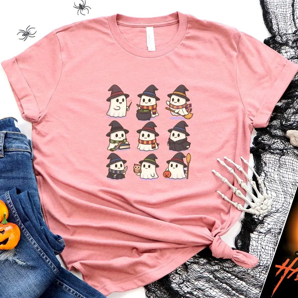 Cute Witch Ghosts Halloween Shirt – Kawaii Spooky Tee
